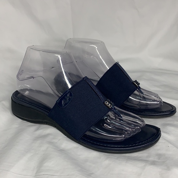 🔥1/2 of Summer Sale!🔥 ANNE KLEIN Dark Blue SPORT Stretch SANDALS - Picture 10 of 10